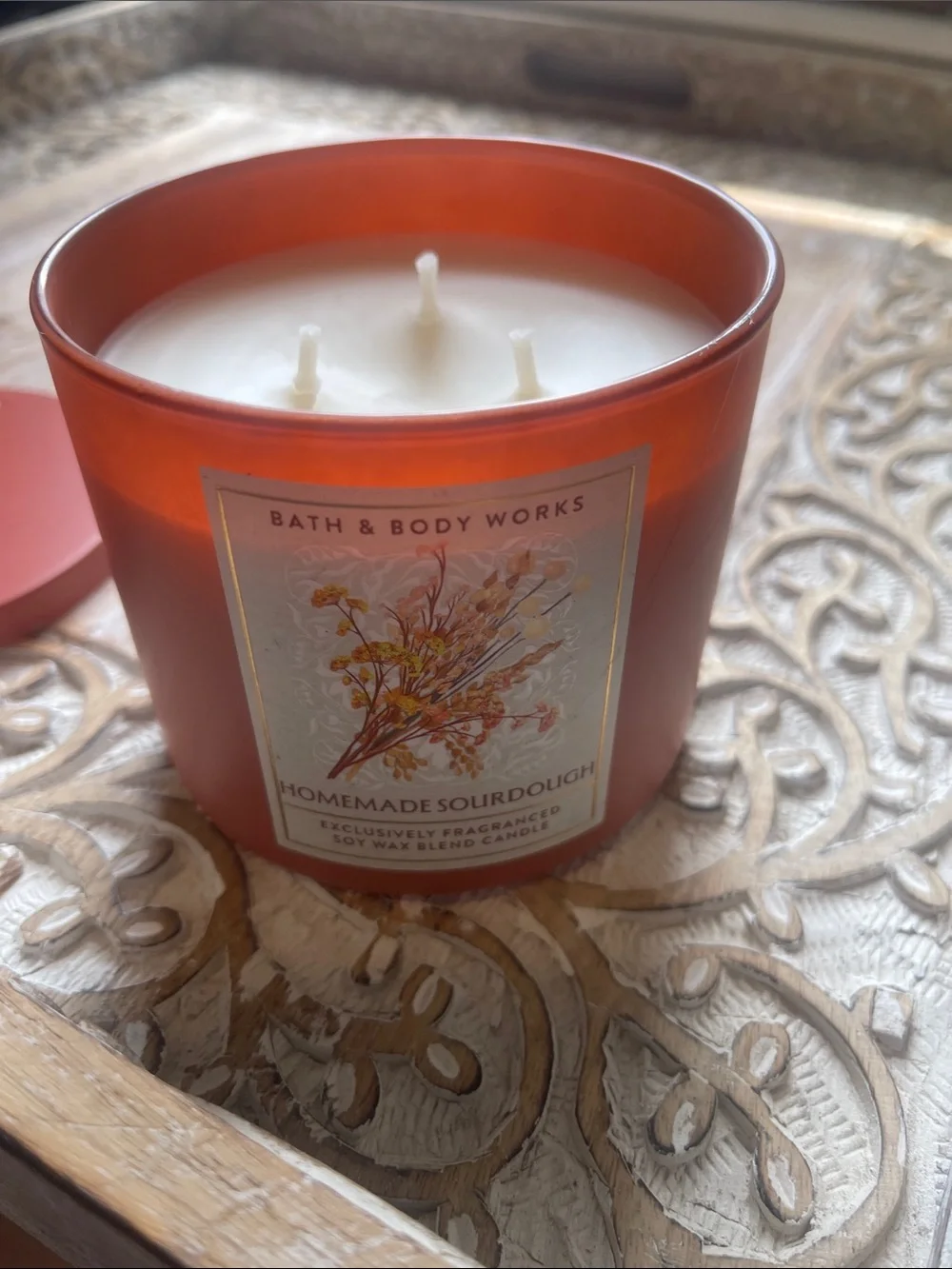 Bath & Body Works Homemade Sourdough 3-Wick Candle - Orange Glass